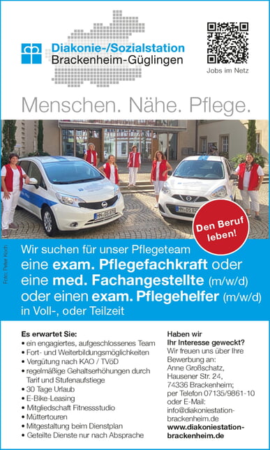 Wir suchen f&uuml;r unser Pflegeteam eine exam. Pflegefachkraft oder eine med. Fachangestellte (m/w/d) oder einen exam. Pflegehelfer (m/w/d) in Voll-, oder Teilzeit
