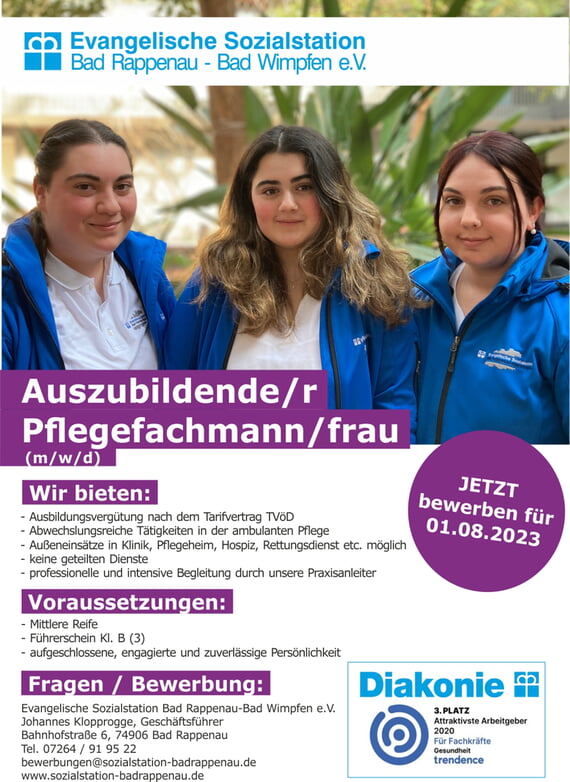Auszubildende/r Pflegefachmann/frau 