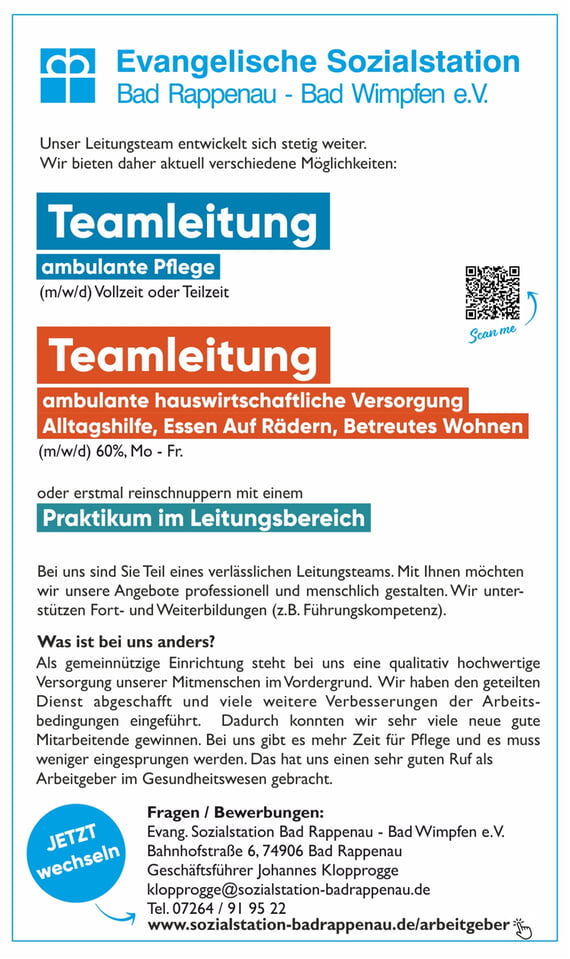 Teamleitungen gesucht
